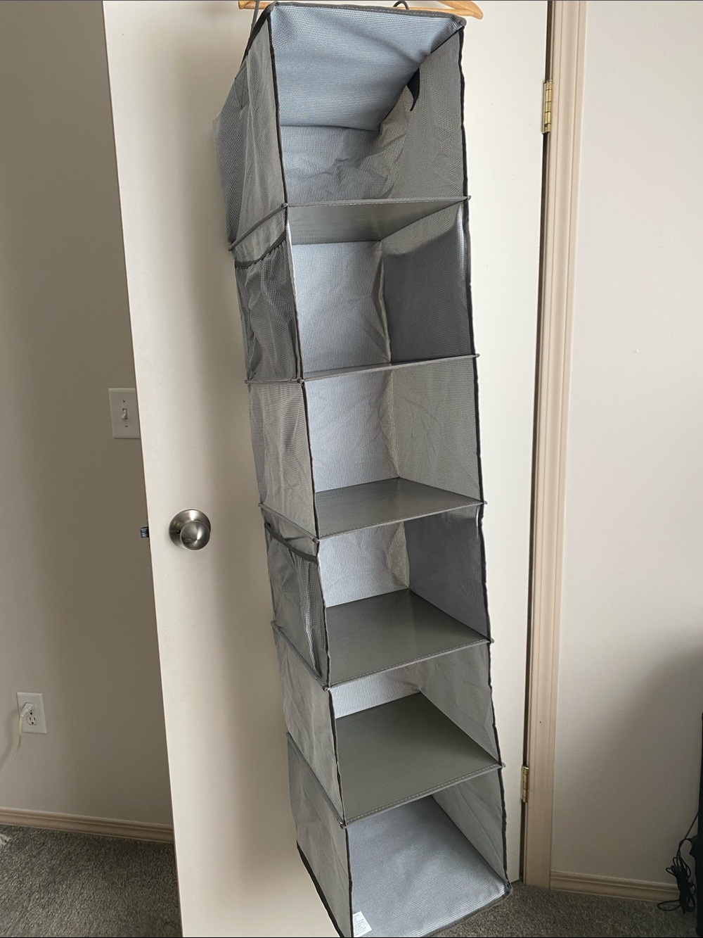 Gray Hanging Closet Organizer Shelf - Versatile Home Storage